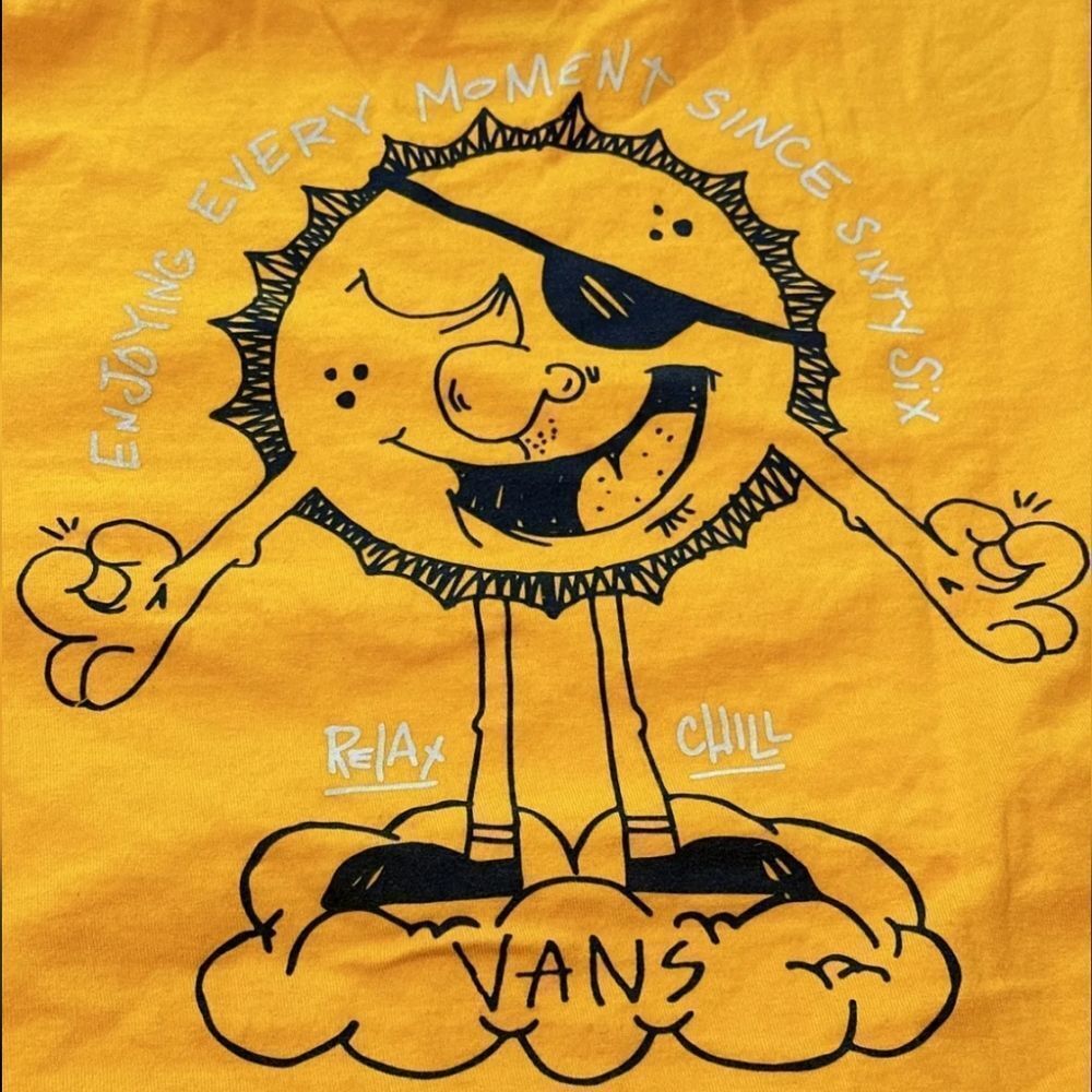 VANS‎ Yellow/Gold Sunshine Relax & Chill T-Shirt Size M